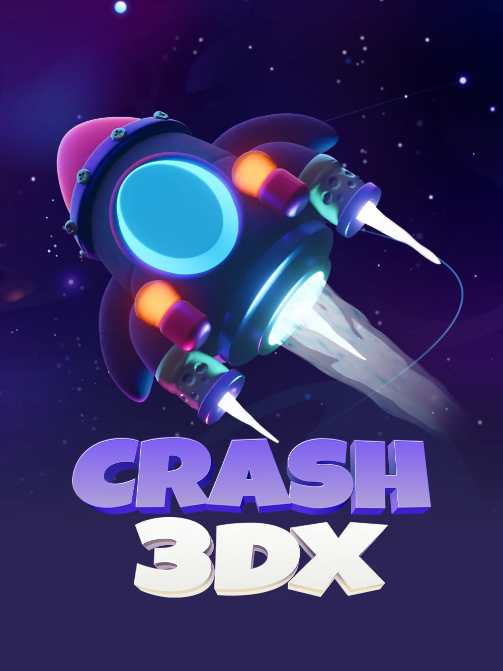 Juego crash tridimensional con estética competitiva y futurista.